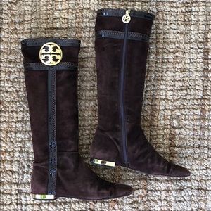 Brown Suede Tory Burch Boots